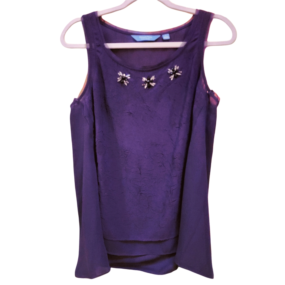 Simply Vera Vera Wang Purple Embellished Tank Top